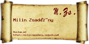 Milin Zsadány névjegykártya